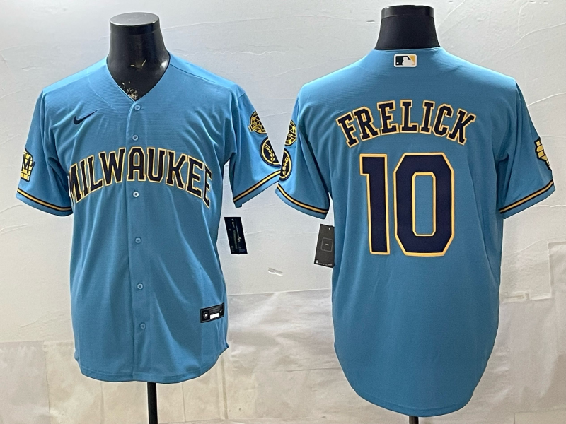 Men 2026 Milwaukee Brewers #10 Frelick blue Game Nike MLB Jersey 0403002